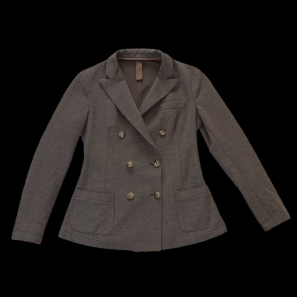 Eleventy Knit Stretch non wrinkle Double Breasted Blazer in Brown Size 42/6US